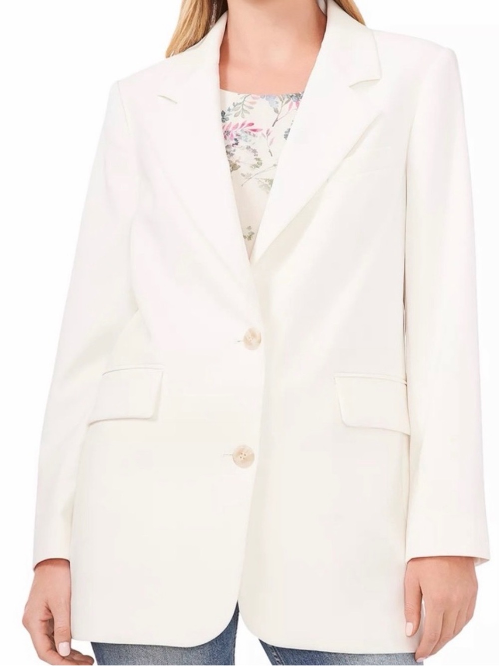 Vince Camuto Tailored Women's White Single-Button Blazer